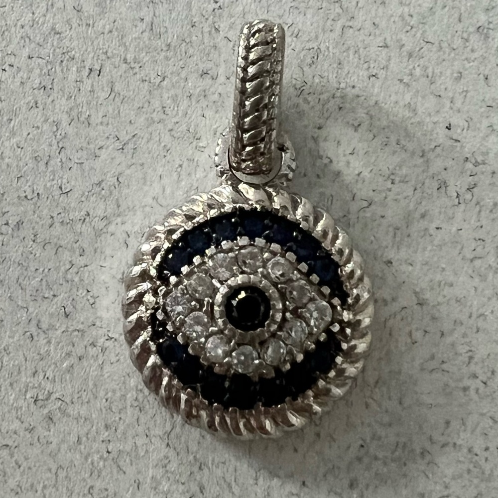 Sterling Silver Evil Eye Necklace Pendant - Picture 4 of 6
